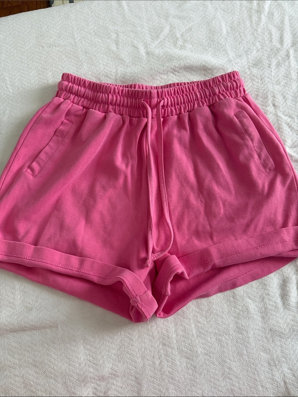 Women's Pink Elastic-Waist Lounge Shorts